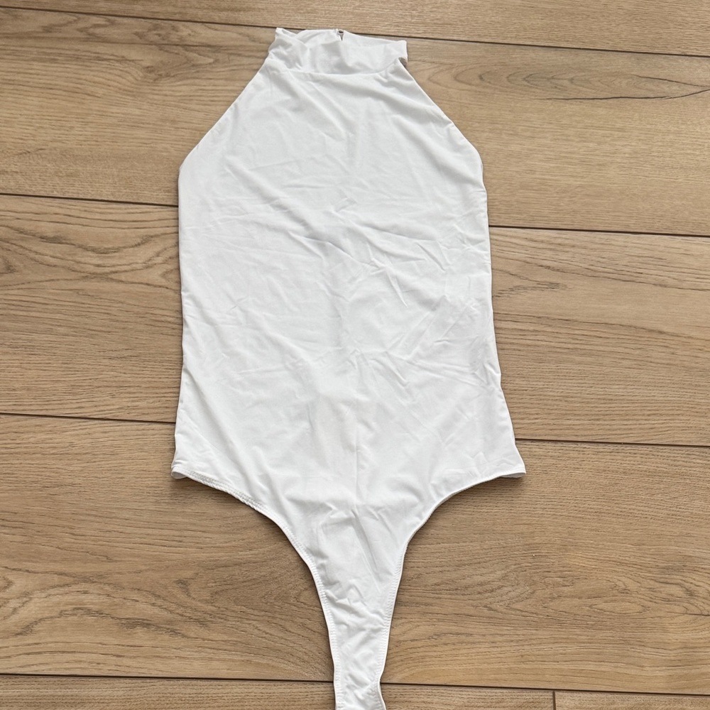 ZARA White Halter Bodysuit